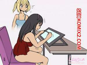 Порно комикс Drawing the Perfect Dick. Lewdua